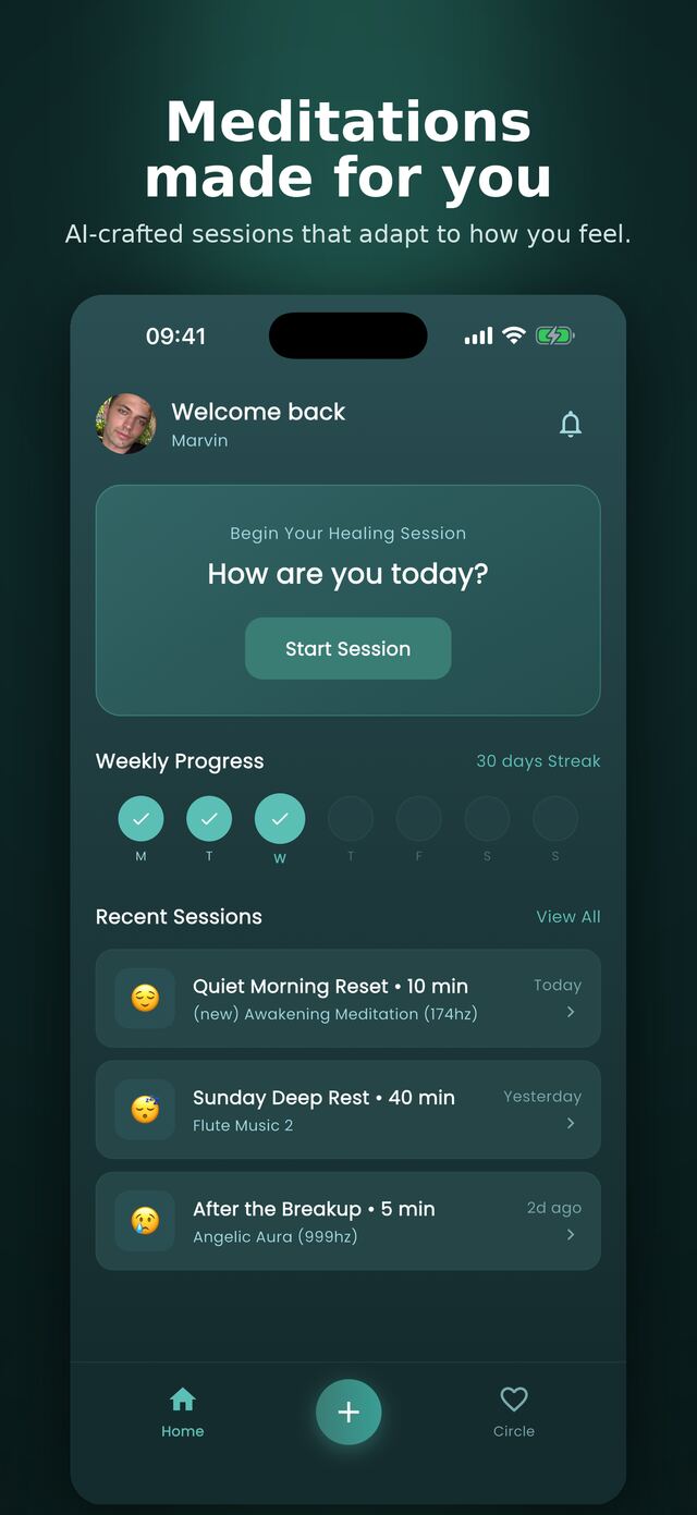 Your space for calm — elynd home screen