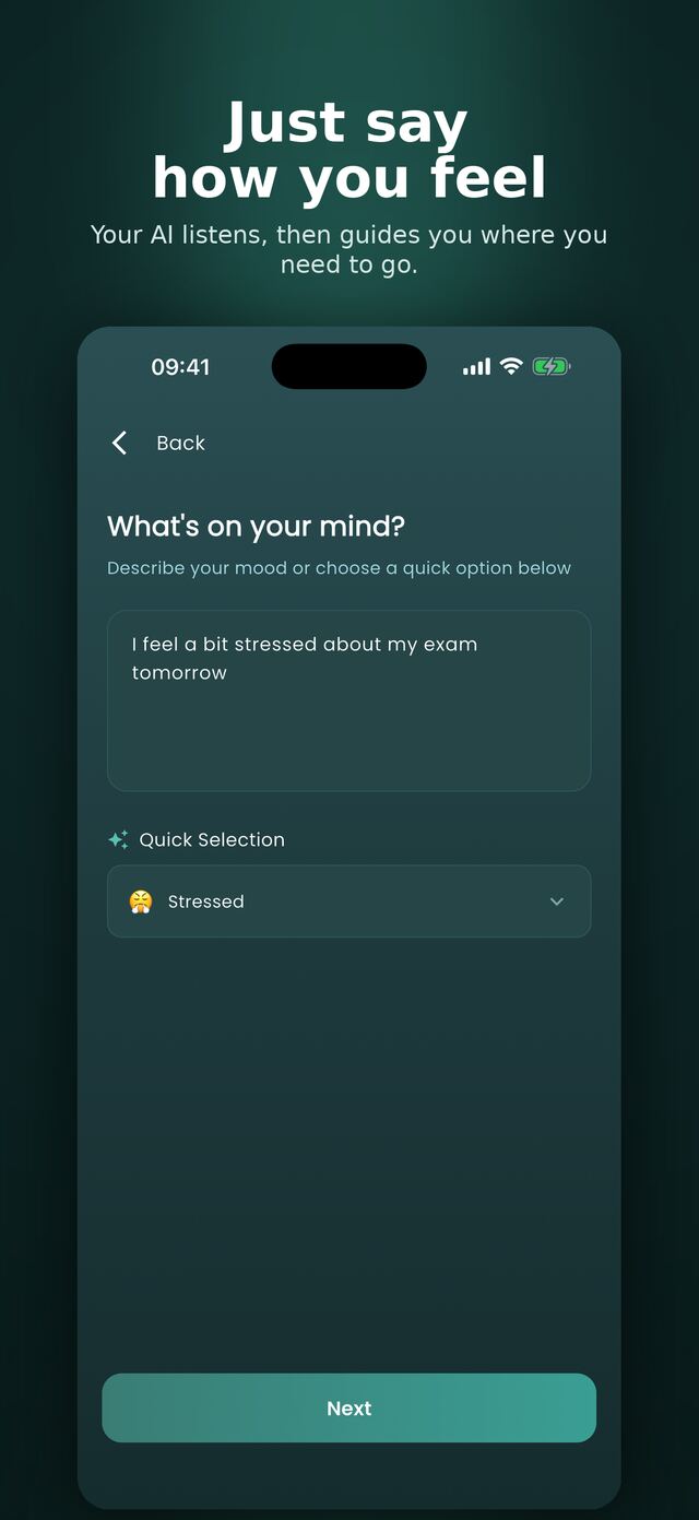 Just say how you feel — mood selection